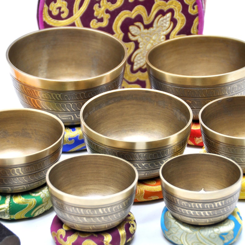 Singing bowl set of 7 7 chakra Healing singing bowl Etsy