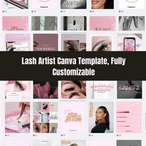 Lash Artist Instagram Templates – Social Media Pack for Lash Business, Beauty Branding, Lash Tech Canva Posts, Lash Artist Branding