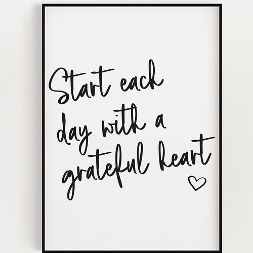 Start Each Day With a Grateful Heart Wall Decor - Etsy
