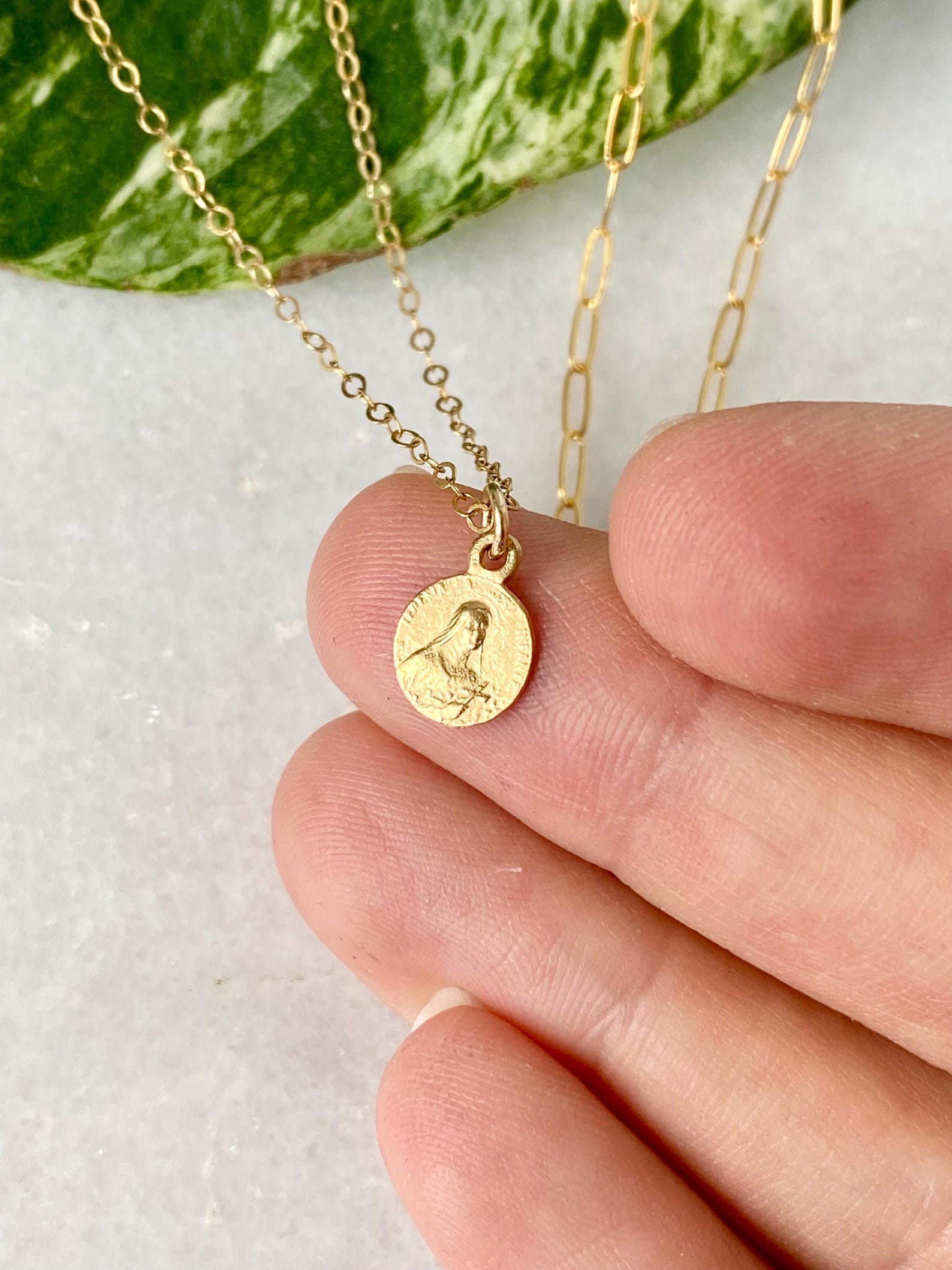 Gold Saint Therese of Lisieux Necklace | Dainty St Therese the Little ...