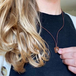 Mini Brown Scapular | 100% Wool and Natural Hemp Cord | Carmelite Scapular Devotion for Adults & Children | Catholic Confirmation Gift