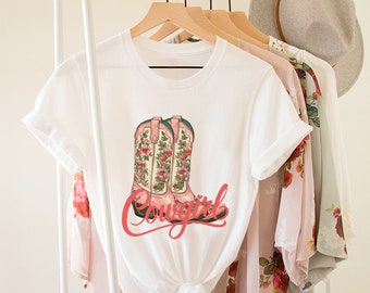 Cowgirl Boots Western Graphic T Shirt