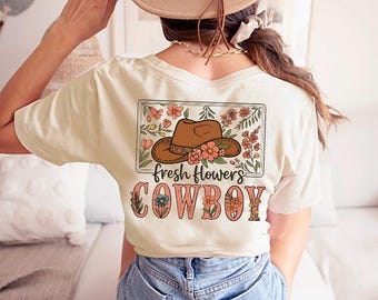 Fresh Flowers Cowboy Graphic T Shirt