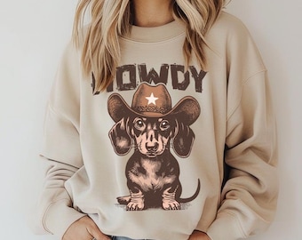 Howdy Dachshund Graphic Sweatshirt