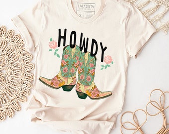 Howdy Western Boots Graphic T Shirt