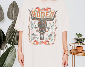 Vintage Rodeo Garment Dyed Graphic T Shirt.
