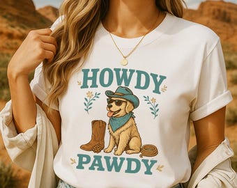Howdy Pawdy Golden Retriever Graphic Tee