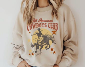 All American Cowboy Club Graphic Sweatshirts