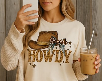 Howdy Western Hat Graphic T Shirt