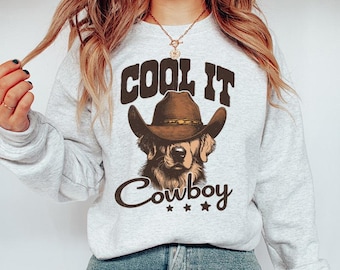 Cool It Cowboy Golden Retriever Graphic Sweatshirt