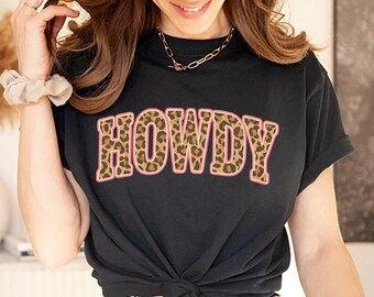 Leopard Howdy Graphic T Shirt