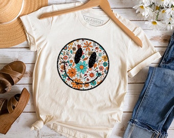 Retro Smile Graphic T Shirt