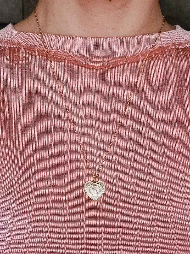 Gold Heart Necklace Simple Necklace Gift necklace Modern Necklace Delicate Necklace Gold Vermeil Necklace Set Dainty Heart Necklace