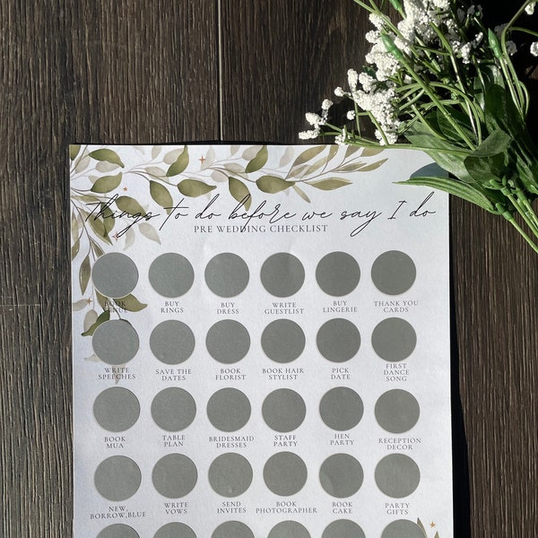 Scratch Off Wedding Checklist