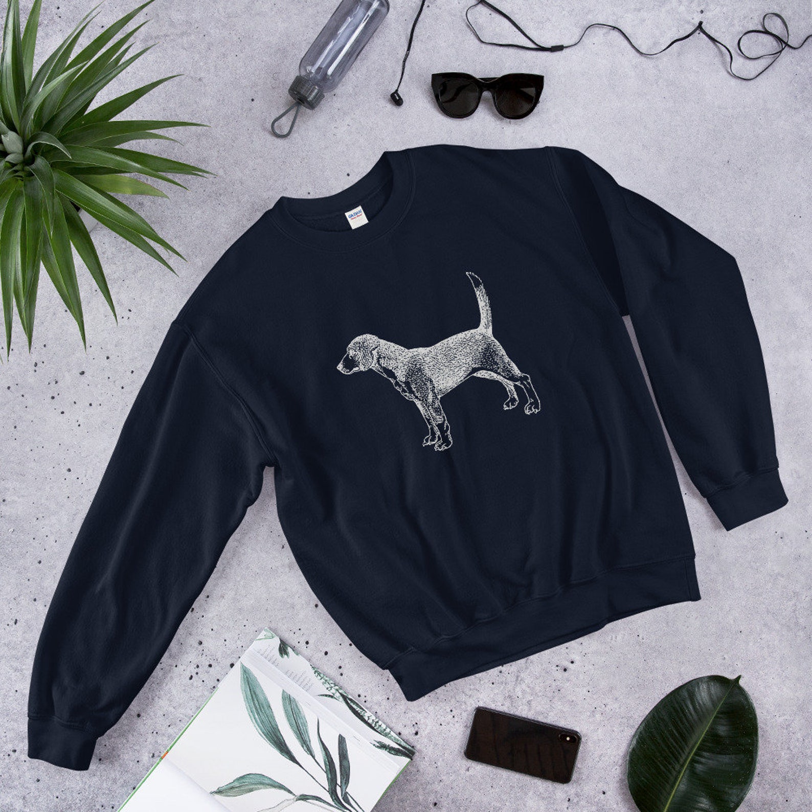 Beagle Dog Woman Sweaters Crew Neck Sweatshirt Casual Shirt | Etsy
