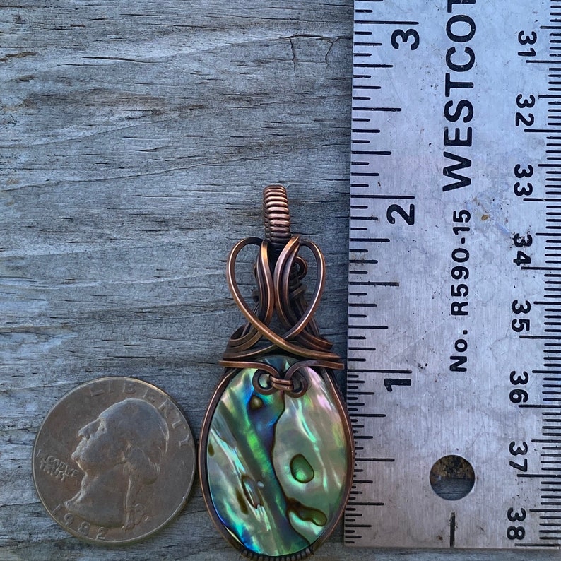 Abalone Shell Pendant Necklace, Copper Wire Wrap Pendant, Best Friend ...