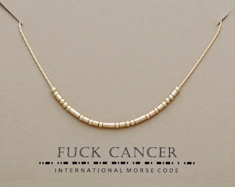 Cancer Jewelry Gifts, Customizable Morse Code Necklace with Hidden Message of Support and Encouragement