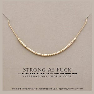 Morse Code Necklace Personalized Cancer Gifts | Customizable Message | Gold Filled or Sterling Silver Jewelry