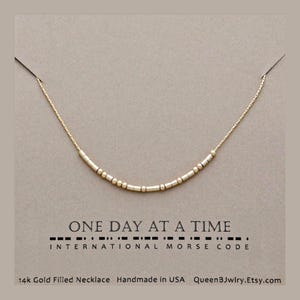 Sobriety Gift Morse Code Necklace, Customize with your message, Gold Filled or Sterling Silver