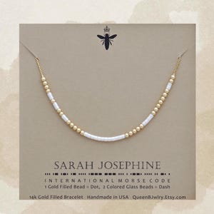 Morse Code Name Bracelet - Personalized Beaded Jewelry Gift