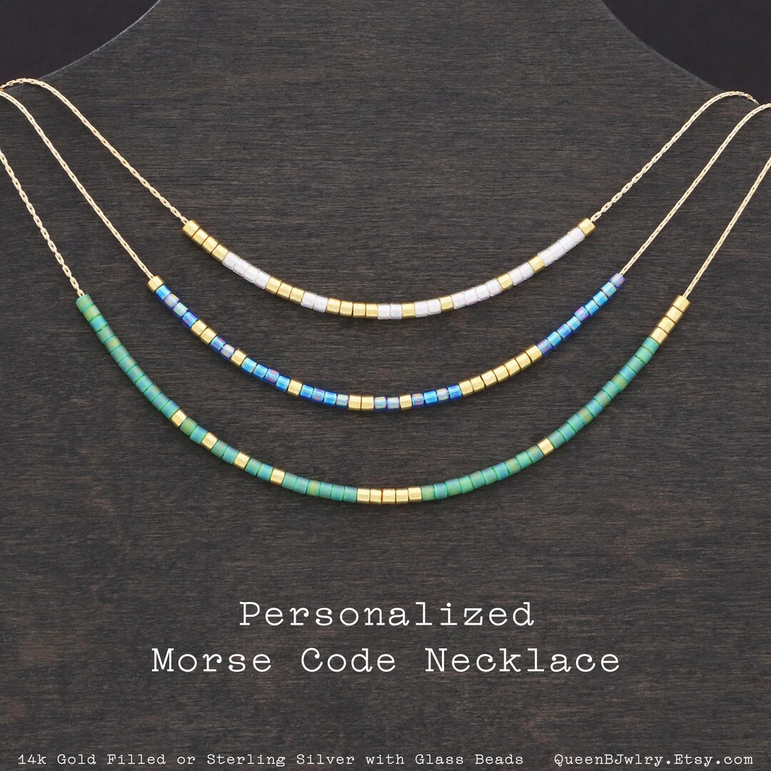 Personalized Morse Code Necklace • Birthday Gift for Women • Customized ...