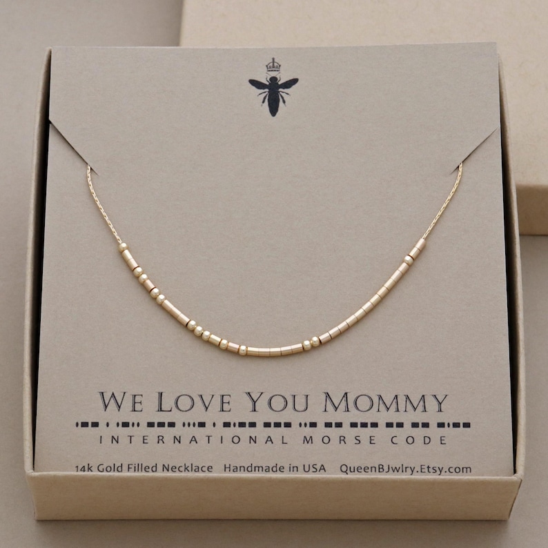 Custom Morse Code Necklace, Personalized Morse Code Hidden Message Jewelry, Dainty Necklace Gift for Her, Gold Fill or Sterling Silver image 4