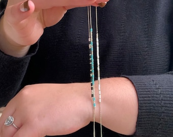 Dainty Morse Code Bracelet: Sterling Silver or Gold Filled, Custom Message