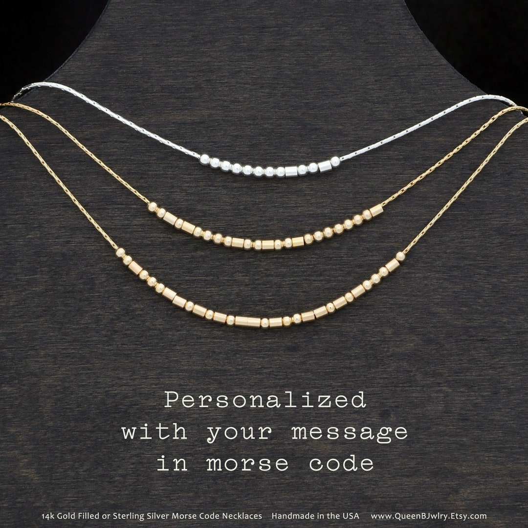 Custom Morse Code Necklace Personalized Morse Code Hidden - Etsy
