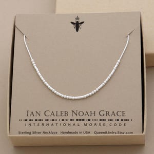 Custom Morse Code Necklace, Personalized Morse Code Hidden Message Jewelry, Dainty Necklace Gift for Her, Gold Fill or Sterling Silver image 5