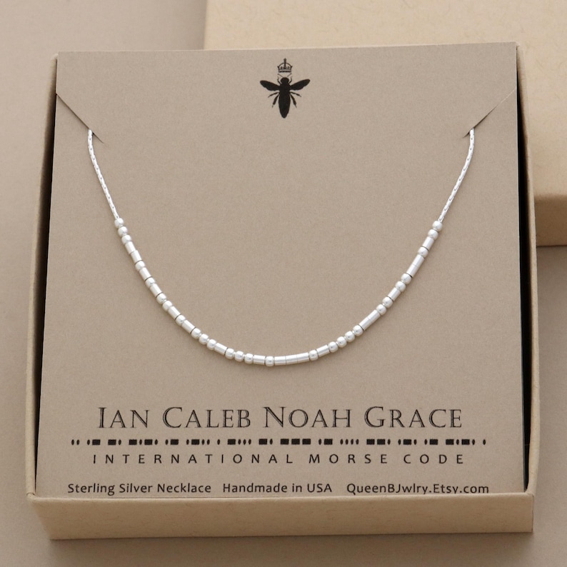 Custom Morse Code Necklace, Personalized Morse Code Hidden Message Jewelry, Dainty Necklace Gift for Her, Gold Fill or Sterling Silver image 5