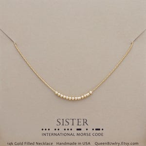 Custom Morse Code Necklace, Personalized Morse Code Hidden Message Jewelry, Dainty Necklace Gift for Her, Gold Fill or Sterling Silver image 9