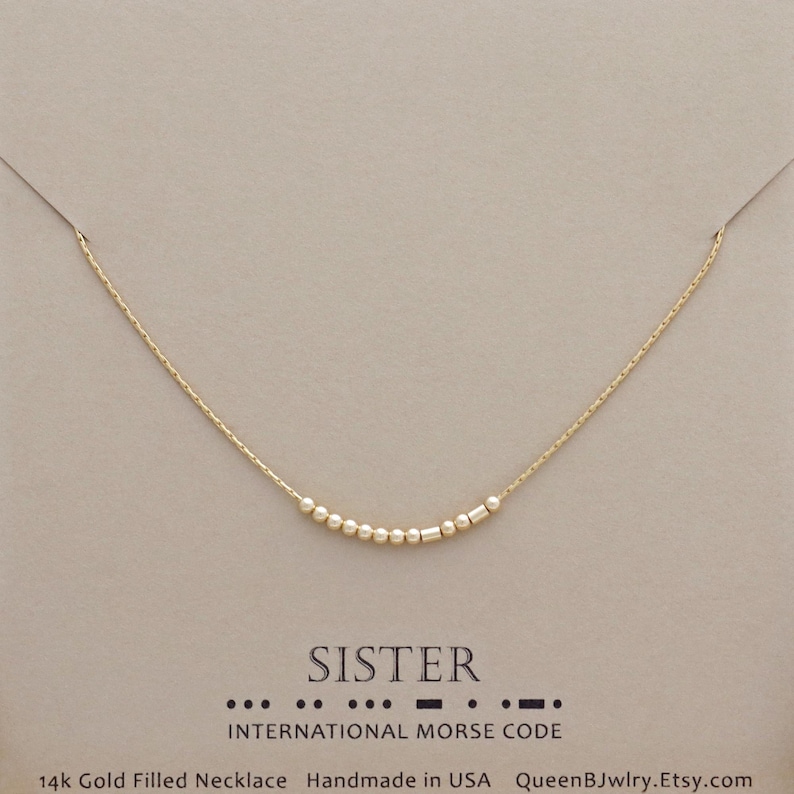 Custom Morse Code Necklace, Personalized Morse Code Hidden Message Jewelry, Dainty Necklace Gift for Her, Gold Fill or Sterling Silver image 9