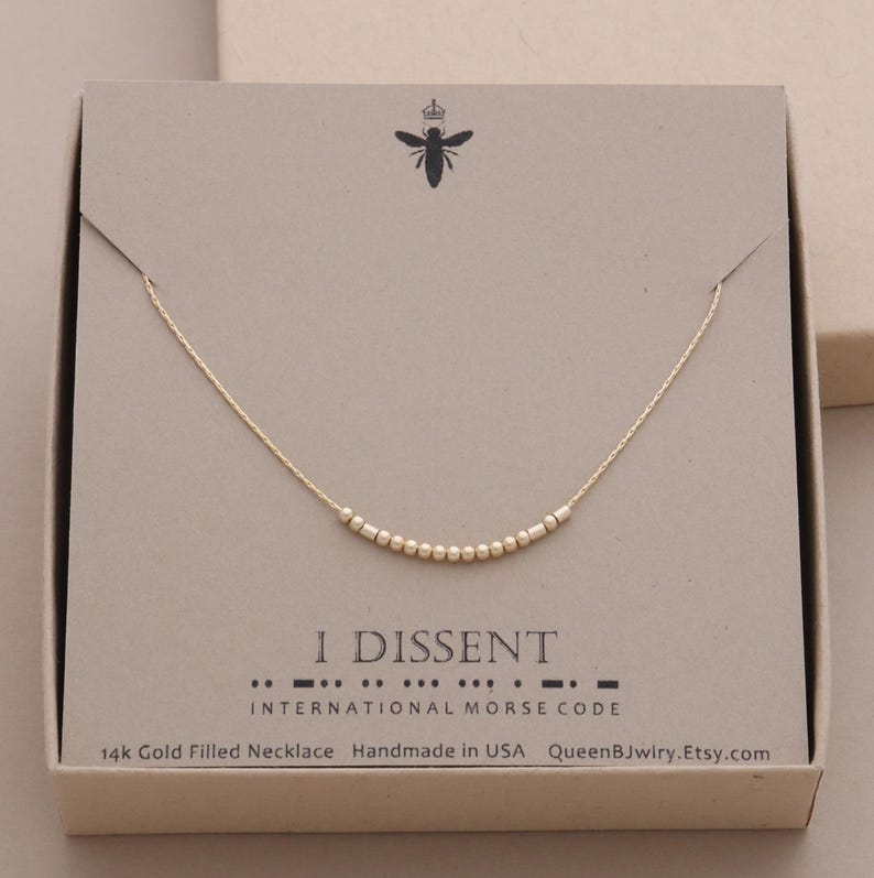 Fuck the Patriarchy Morse Code Necklace Your choice of Sterling Silver or 14k Gold Filled image 5