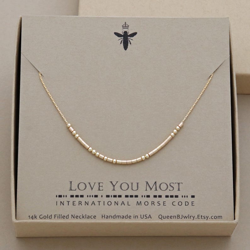 Custom Morse Code Necklace, Personalized Morse Code Hidden Message Jewelry, Dainty Necklace Gift for Her, Gold Fill or Sterling Silver image 6