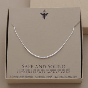 Fuck the Patriarchy Morse Code Necklace Your choice of Sterling Silver or 14k Gold Filled image 6