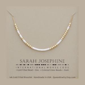 Pulsera con nombre en código Morse - Regalo de joyería de cuentas personalizado