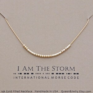 Fuck the Patriarchy Morse Code Necklace Your choice of Sterling Silver or 14k Gold Filled image 8