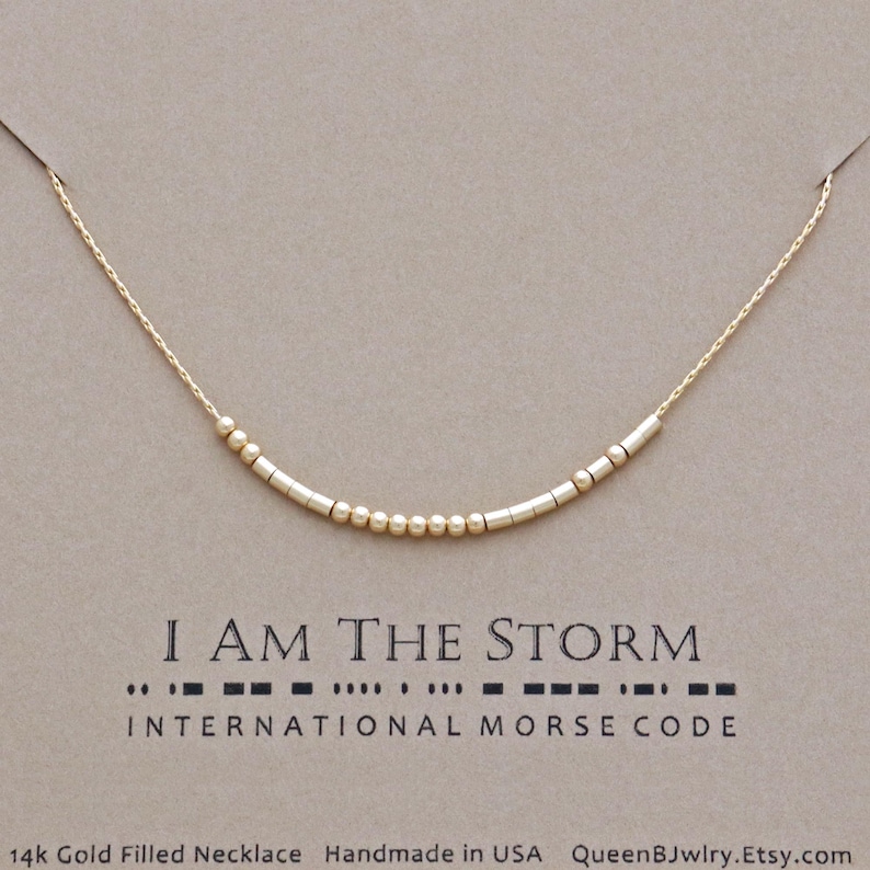 Fuck the Patriarchy Morse Code Necklace Your choice of Sterling Silver or 14k Gold Filled image 8