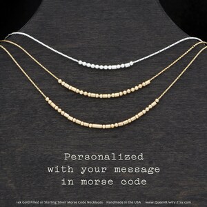 Fuck the Patriarchy Morse Code Necklace Your choice of Sterling Silver or 14k Gold Filled image 2