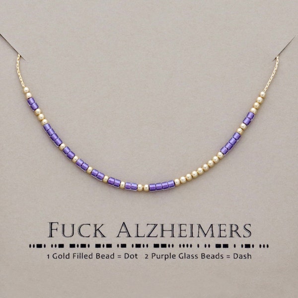 Unique Morse Code Alzheimer's Bracelet - Customizable Tribute for Awareness and Support • 14k Gold Filled or Sterling Silver • DM