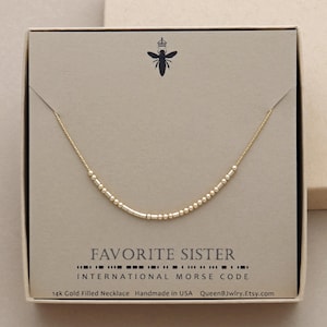 Custom Morse Code Necklace, Personalized Morse Code Hidden Message Jewelry, Dainty Necklace Gift for Her, Gold Fill or Sterling Silver image 2