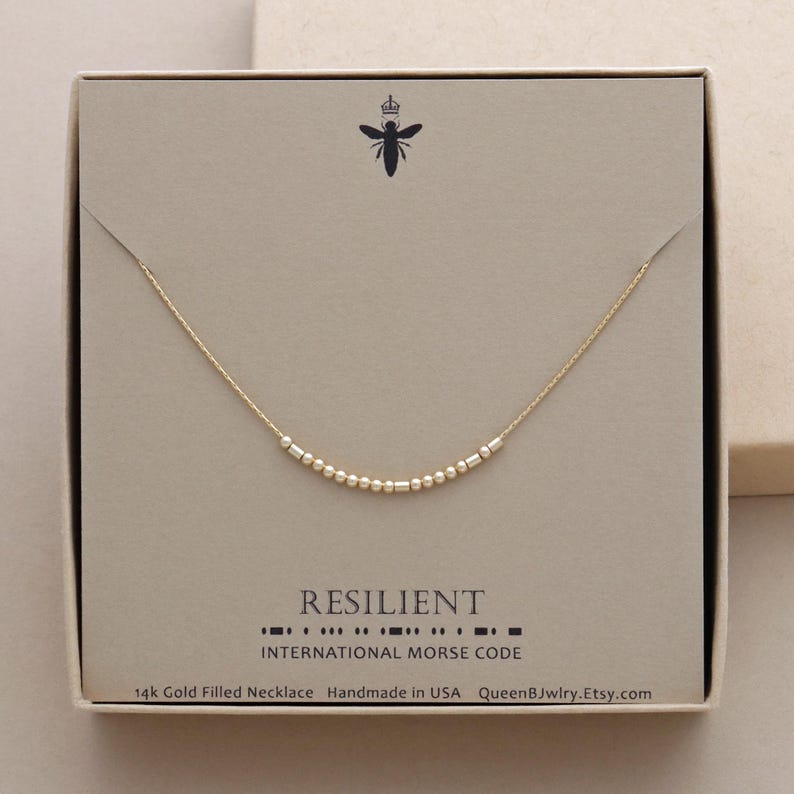 Fuck the Patriarchy Morse Code Necklace Your choice of Sterling Silver or 14k Gold Filled image 10