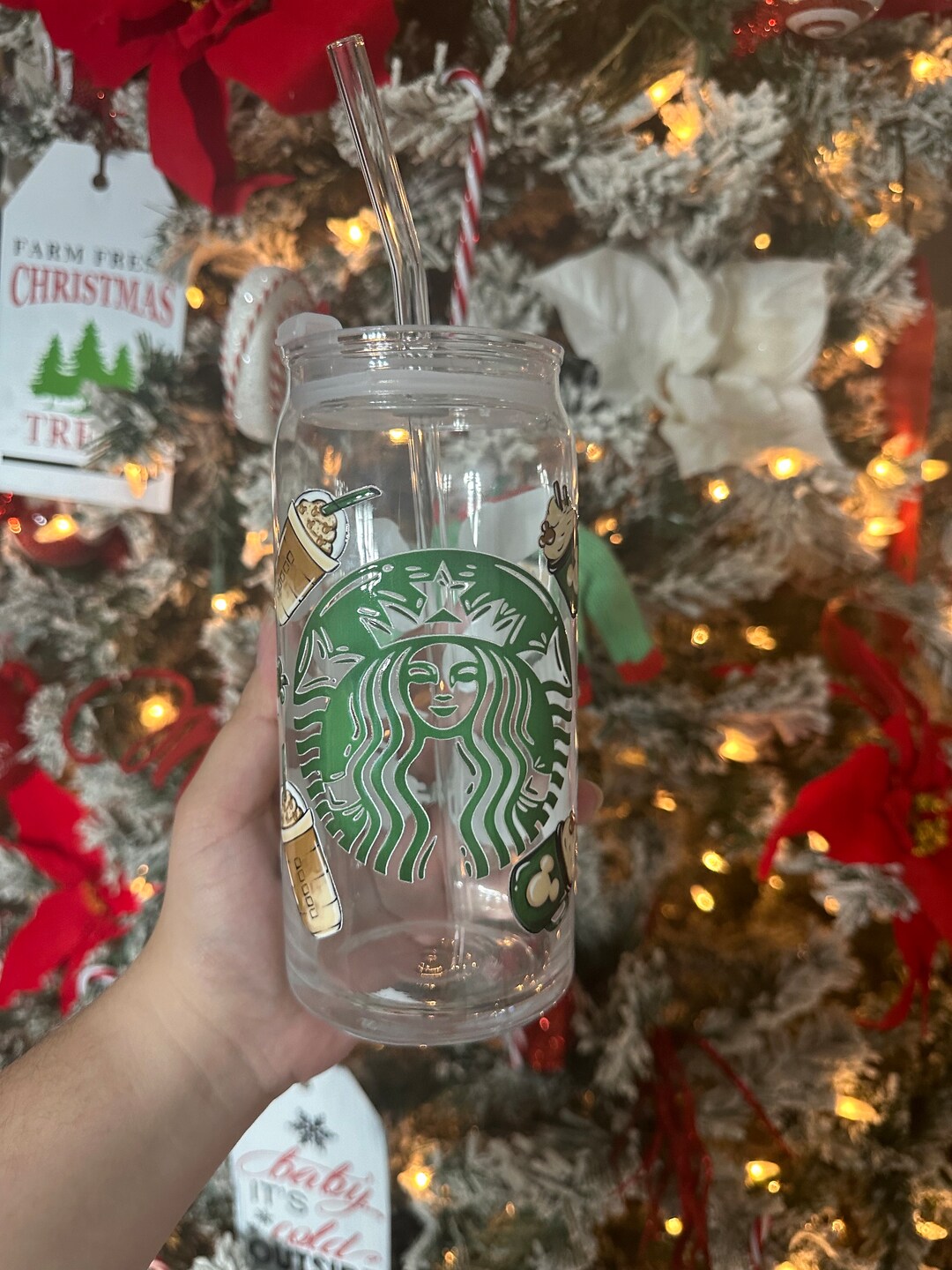 Starbucks Glass Tumbler , Beer Glass Can , Glass Tumbler , Magical Mouse Tumbler Etsy
