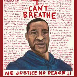 JUSTICE POSTER - 100% of proceeds donated, blm, black lives matter, George Floyd, Justice art, Social Justice Art, I can&#39;t breathe