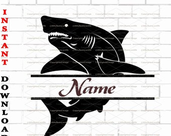 Download Shark Monogram Svg Etsy