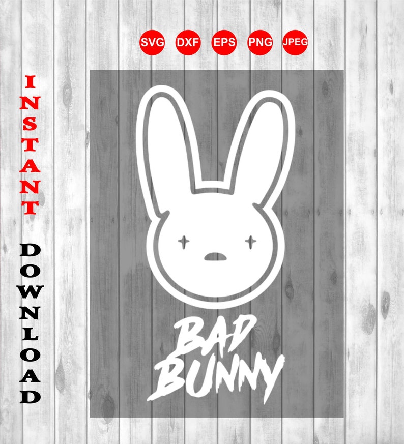 Download Bad Bunny Outline svg cut files for Cricut and Silhouette ...
