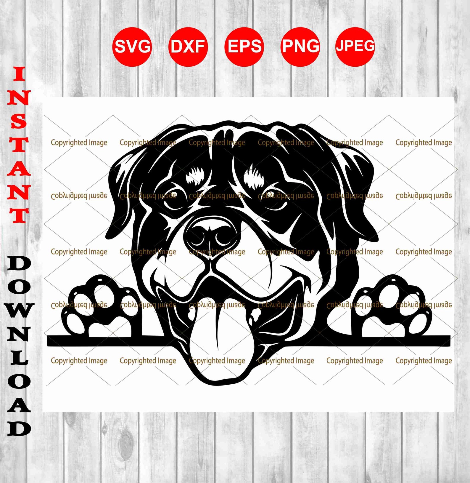 Rottweiler svg cutting files png clipart EPS Scalable | Etsy