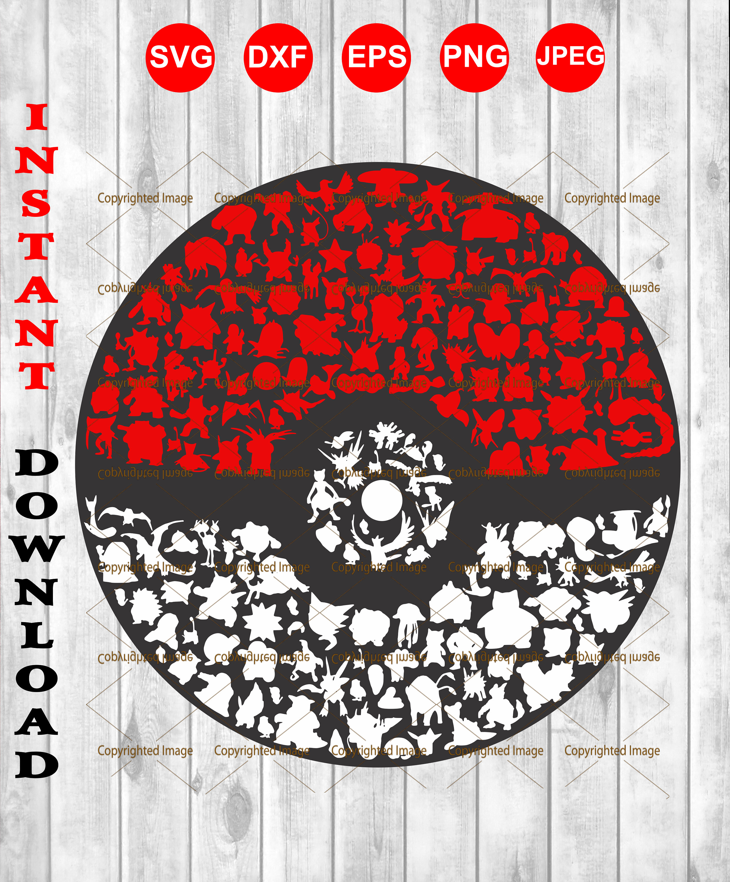 RED POKEBALL Royalty Free Stock SVG Vector and Clip Art