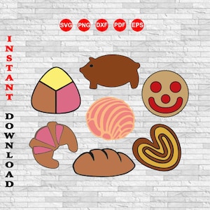 Pan Dulce svg, Bundle Pan Dulce Clipart, Concha svg,Mexican Sweet Bread, Maranito EPS vector files, INSTANT DOWNLOAD