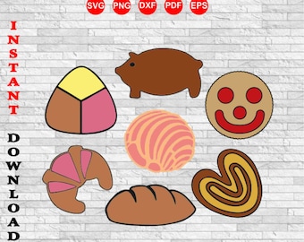 Pan Dulce svg, Bundle Pan Dulce Clipart, Concha svg,Mexican Sweet Bread, Maranito EPS vector files, INSTANT DOWNLOAD